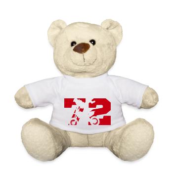 Moto 72 motard - Nounours - blanc - Devant