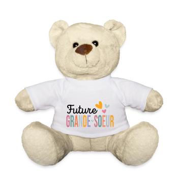 Enfant Future Grande Soeur Je Vais Etre - Nounours - blanc - Devant