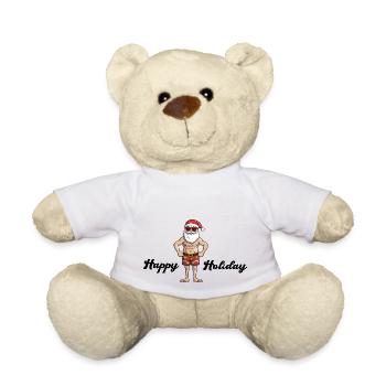 Plage Père Noël vacances - Nounours - blanc - Devant