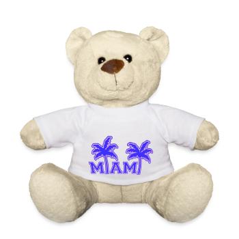 Miami Beach États-Unis Palm Tree Beach Sun America Voyage - Nounours - blanc - Devant