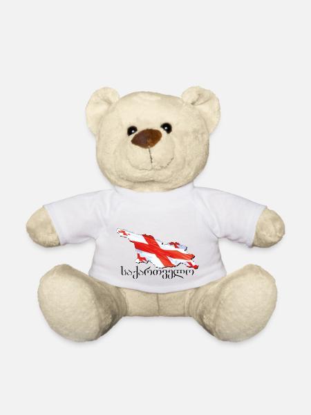 Georgien Flagge in der Georgien Landkarte GE - Teddy - Weiß