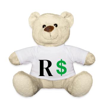 Lettre r dollar - Nounours - blanc - Devant