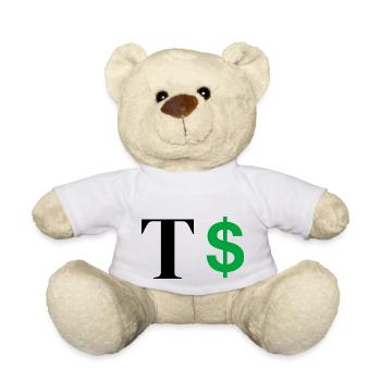 Lettre t dollar - Nounours - blanc - Devant