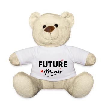 Bride-to-be Hearts - Bride Gift - Teddy Bear - white - Front