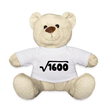 40th Birthday - Anniversary - Teddy Bear - white - Front