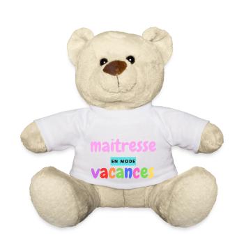 Mistress in Holiday Mode, Mistress Gift - Teddy Bear - white - Front
