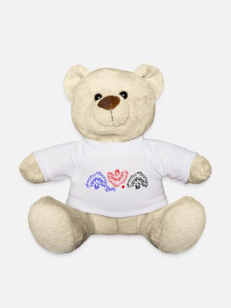 Ornamente Fantasie - Teddy - Weiß