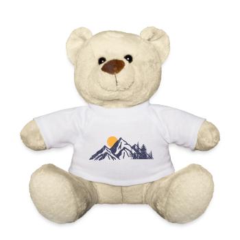 Mountain Sunset Nature Illustration - Teddy Bear - white - Front