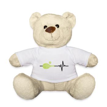 Le tennis est ma vie, mon battement de cœur, ma bagarre sur le court - Nounours - blanc - Devant
