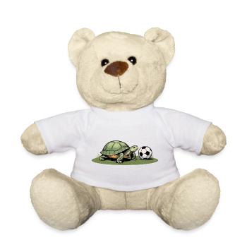 Turtle and football - Teddy Bear - white - Front