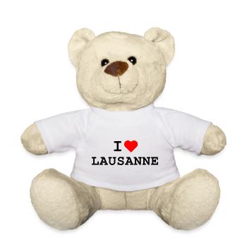 I love Lausanne - Ich liebe Lausanne - Teddy Bear - white - Front
