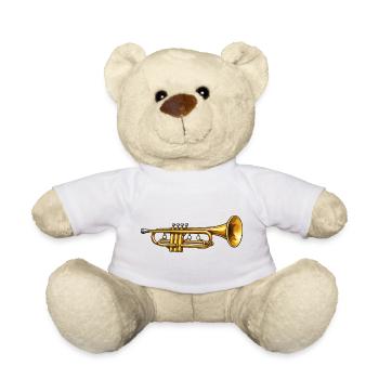 Goldene Trompete Jazz Flair - Teddy - Weiß - Vorne