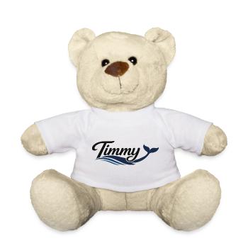 Timmy Wal Typography Waves - Teddy Bear - white - Front