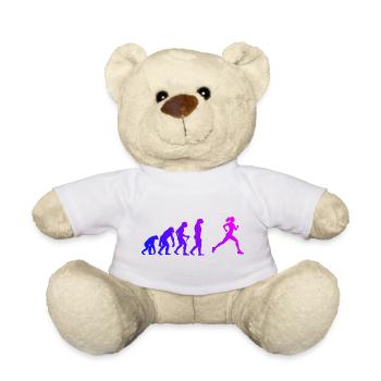 Geschenkidee für eine Running mit Running - Teddy - Weiß - Vorne