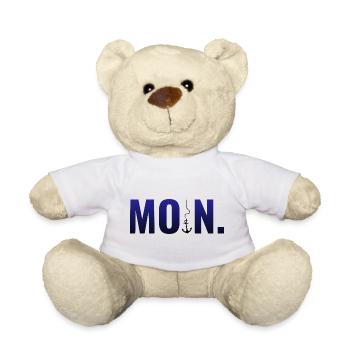 BONJOUR. avec ancre et point - Nounours - blanc - Devant