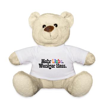 Mehr Liebe Weniger Hass outfit csd  Demokratie Fan - Teddy - Weiß - Vorne
