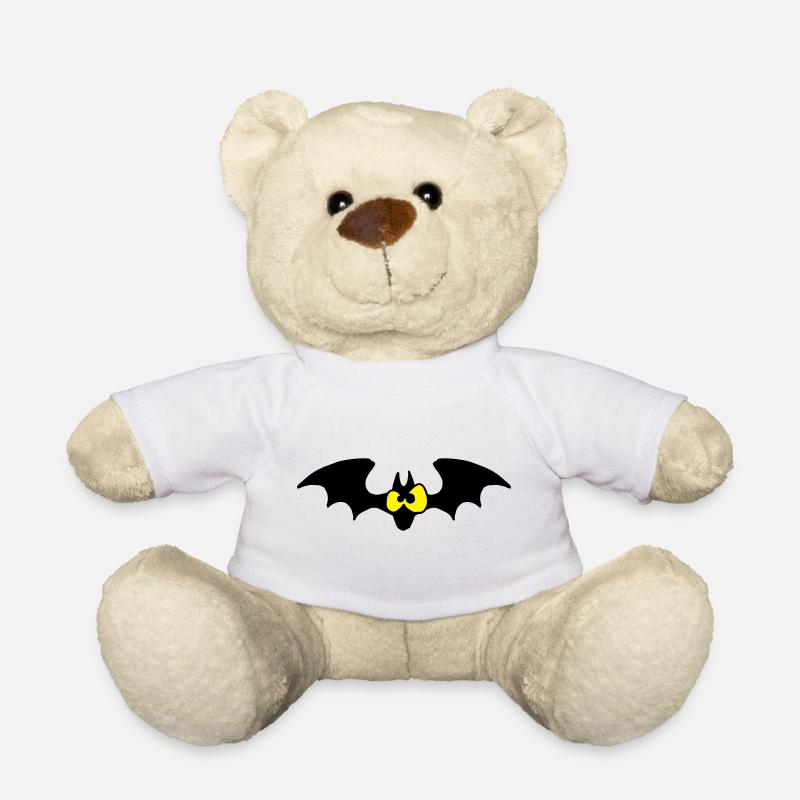 Staring Bat - Two Color Design - Teddy Bear - white