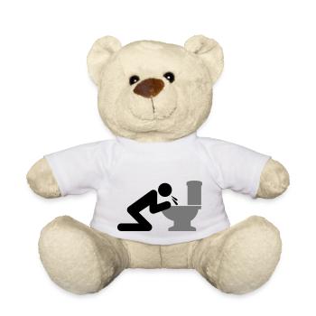 Mann kotzt in die Toilette - Teddy - Weiß - Vorne