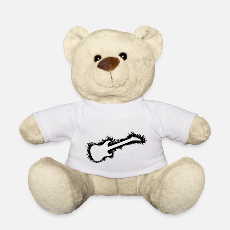 Silhouette einer Gitarre - Teddy - Weiß