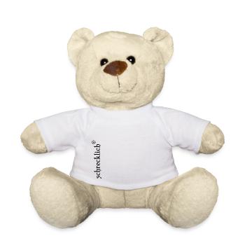 terrible with funky characters black - Teddy Bear - white - Front