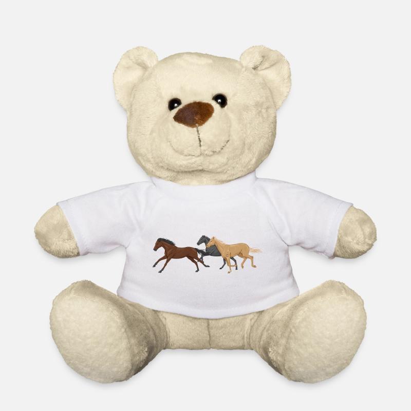 Three Horses - Teddy Bear - white