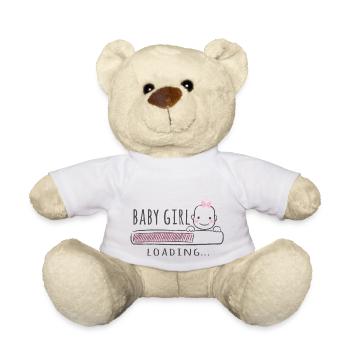Cadeau pour enceinte, bébé fille, fille - Nounours - blanc - Devant
