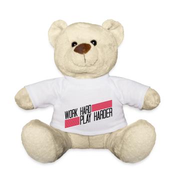 Play Harder logo - Teddy Bear - white - Front