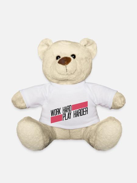 Play Harder Logo - Teddy - Weiß