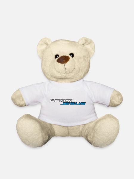 Team Jesus Racing Sport Logo White Blue - Teddy Bear - white