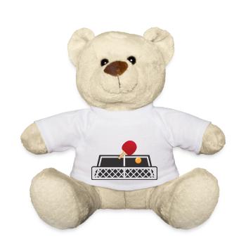 Table tennis table tennis racket ball - Teddy Bear - white - Front