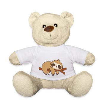 Branche de sommeil paresseux fatigue fatiguée repos paresseux - Nounours - blanc - Devant