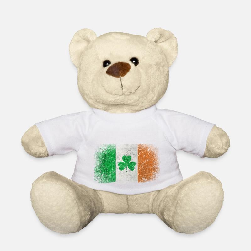 Irlande drapeau trèfle vintage - Nounours - blanc