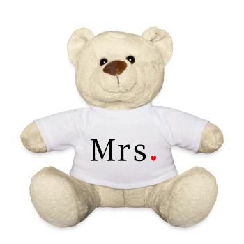 Madame T-shirt Cadeau de mariage Épouse Cœur de mariée - Nounours - blanc - Devant