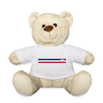 Drapeau français Cochon - Agriculteur français - Nounours - blanc - Devant