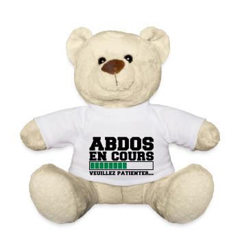 abdos en cours veuillez patienter, musculation - Nounours - blanc - Devant
