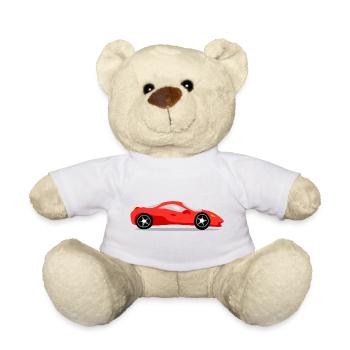 Red sports car - Teddy Bear - white - Front
