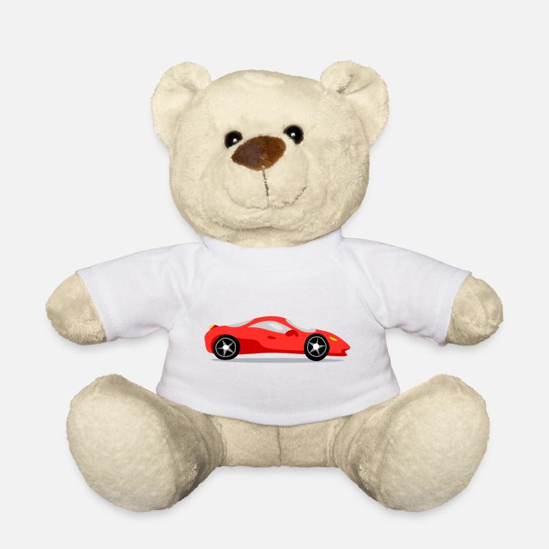 Red sports car - Teddy Bear - white