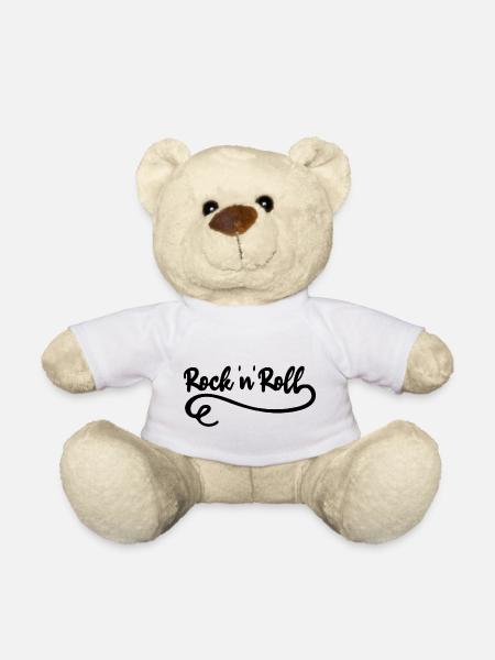 Rock 'n' Roll Hard Rock Music Rocker - Teddy Bear - white
