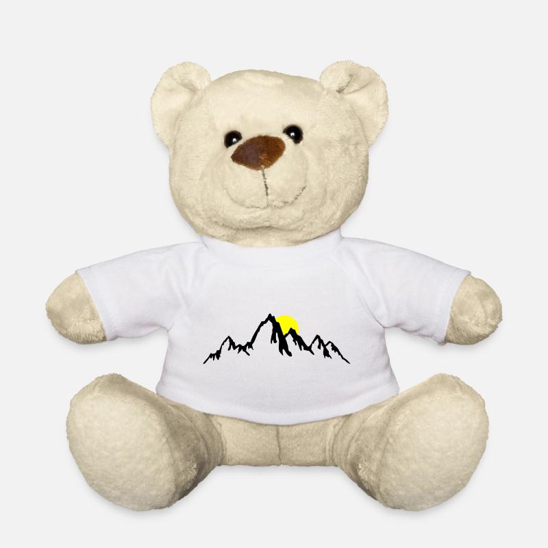 Berge, Berg und Sonne - Teddy - Weiß
