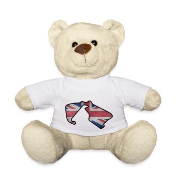 Piste de course de Grande-Bretagne avec drapeau - Nounours - blanc - Devant