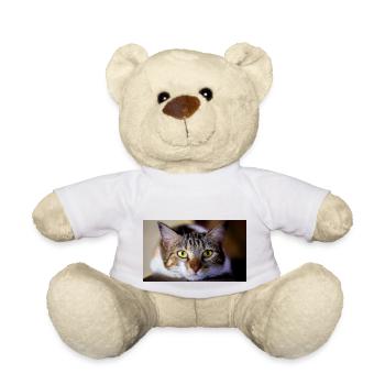 the cat with the sweet look - Teddy Bear - white - Front
