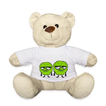 2 Monsters Roll Eyes - Teddy Bear - white - Front