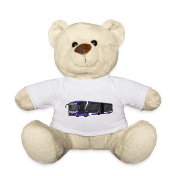 Bus, school bus, bus driver - Teddy Bear - white - Front
