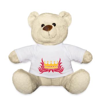 Red Hair Queen Crown - Teddy Bear - white - Front