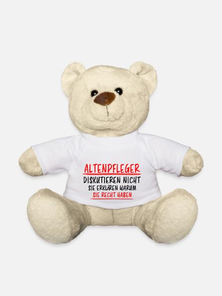 Altenpfleger Beruf Lustiger Spruch Pflege Geschenk - Teddy - Weiß