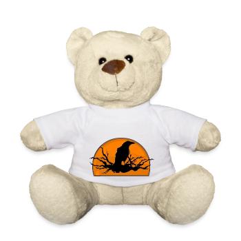 Raven in sunset - Teddy Bear - white - Front