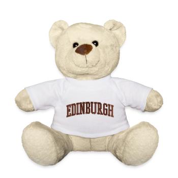Edinburgh Bogen-Stil Varsity Schriftzug - Teddy - Weiß - Vorne
