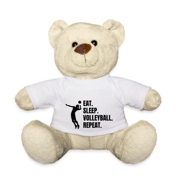 Beachvolleyball Geschenk Volleyball Volleyballer - Teddy - Weiß - Vorne