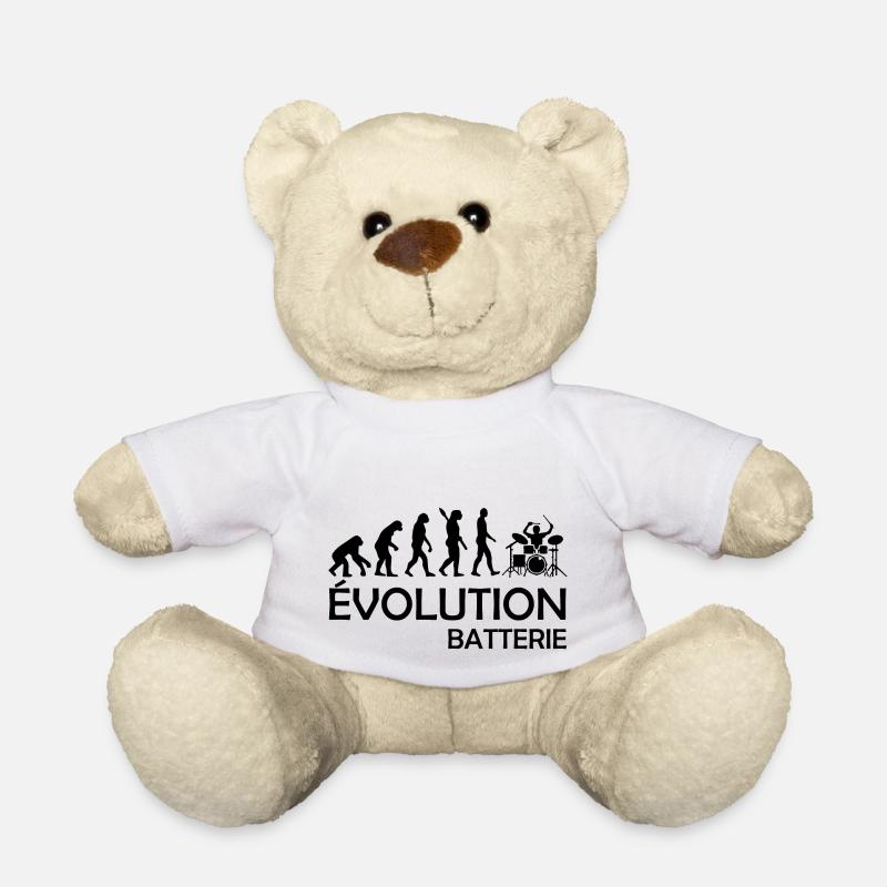 évolution batterie / cadeau humour batteur - Nounours - blanc