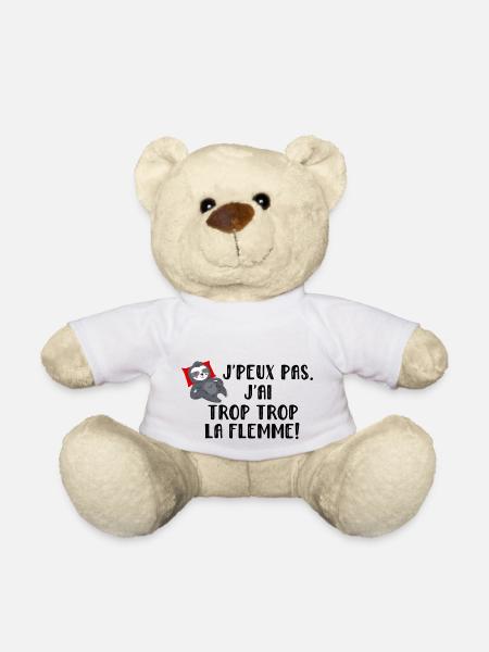 j peux pas j ai la flemme - Nounours - blanc